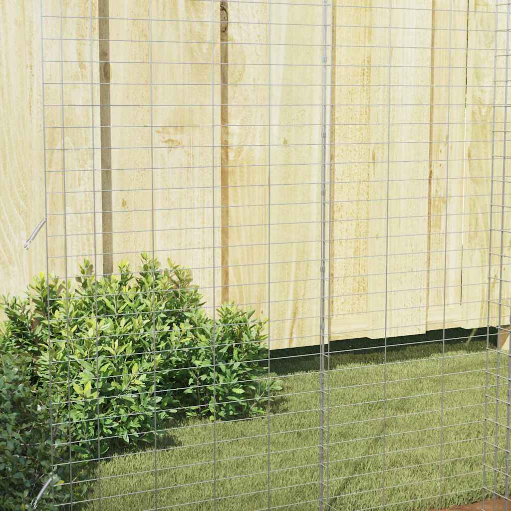 Hühnerkäfig 2 pcs Silber 600 x 100 x 210 cm Verzinkter Stahl