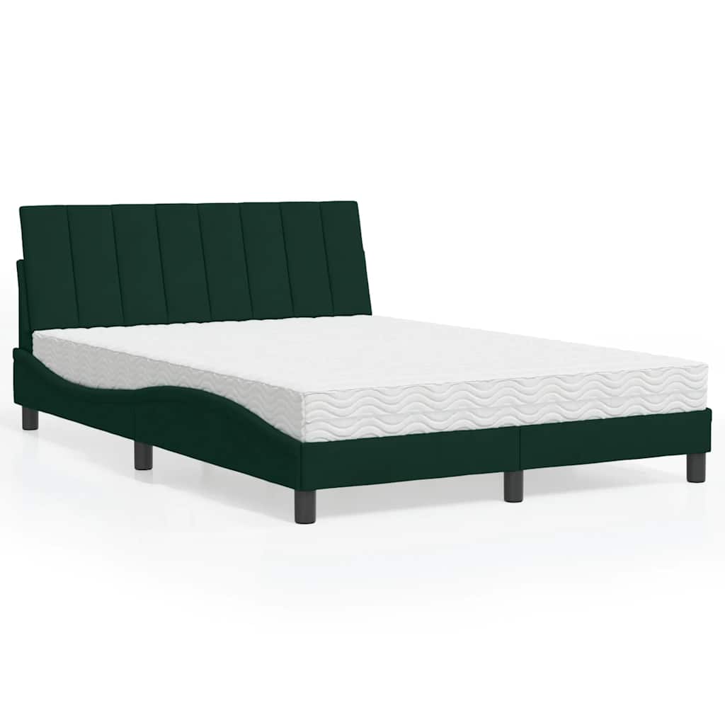 Bett mit Matratze "Hanko" Hellgrau 80x200 cm Samt