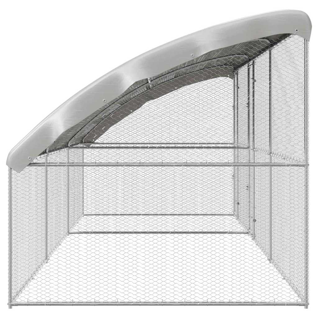 Hühnerkäfig 2 pcs Silber 400 x 200 x 200 cm Verzinkter Stahl