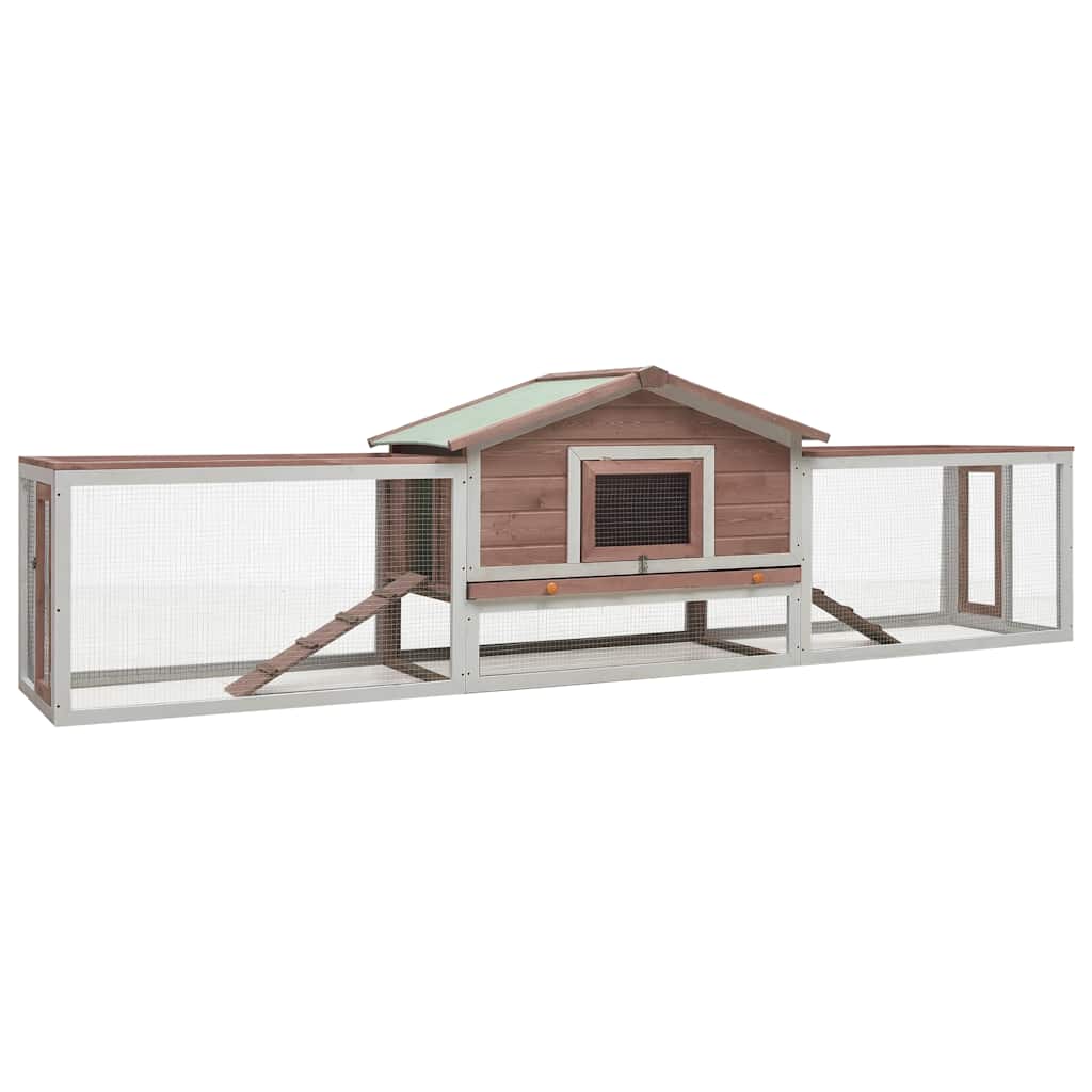 Kaninchenstall 310x70x87 cm Kiefernholz & Tannenholz