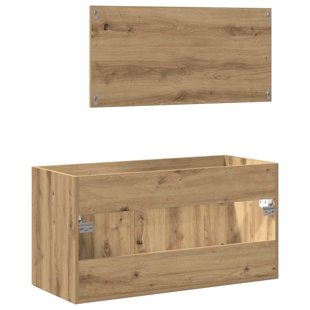 2-tlg. Badmöbel-Set Weiß Holzwerkstoff