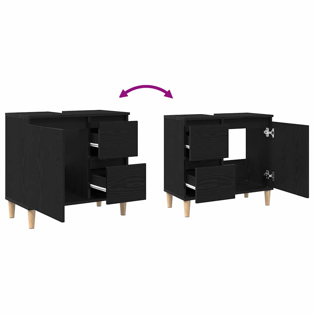 Badschrank Weiß 65x33x60 cm Holzwerkstoff