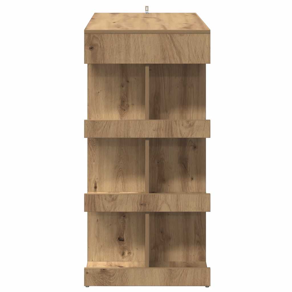 Bartisch mit Regal Weiß 100x50x101,5 cm Holzwerkstoff