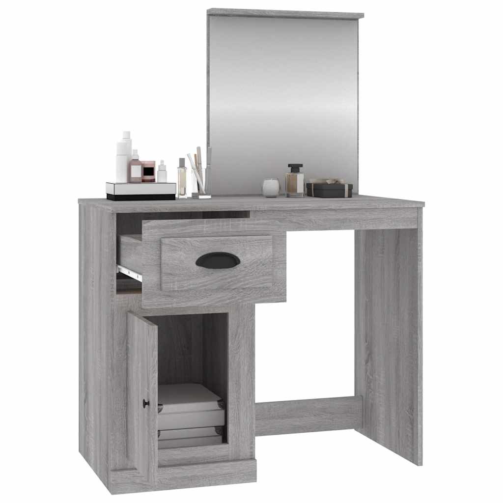 Schminktisch mit Spiegel Weiß 90x50x132,5 cm Holzwerkstoff