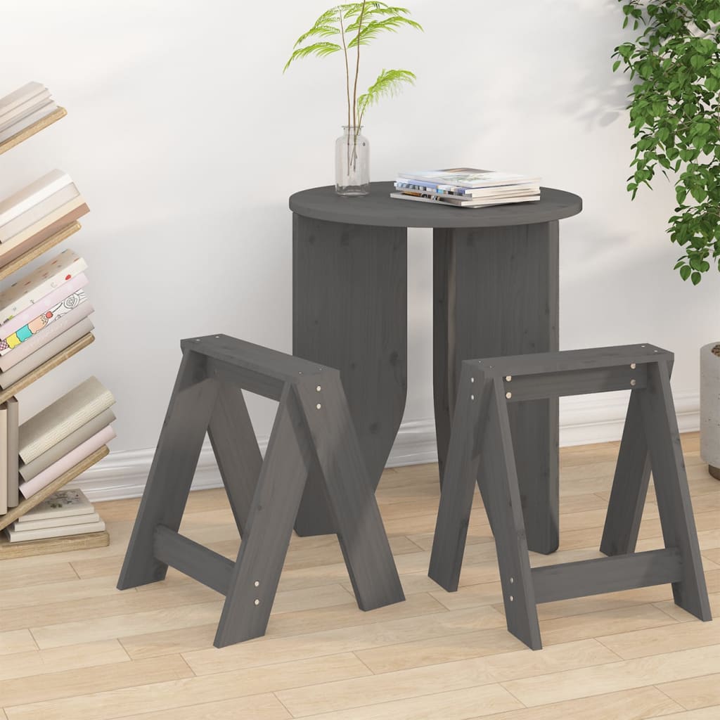 Hocker 2 Stk. 40x40x45 cm Massivholz Kiefer