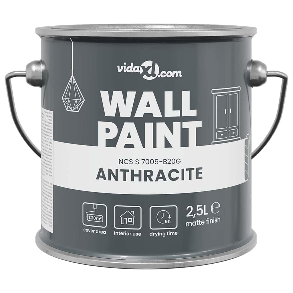 Wandfarbe Grau 2,5 L Wanddruck