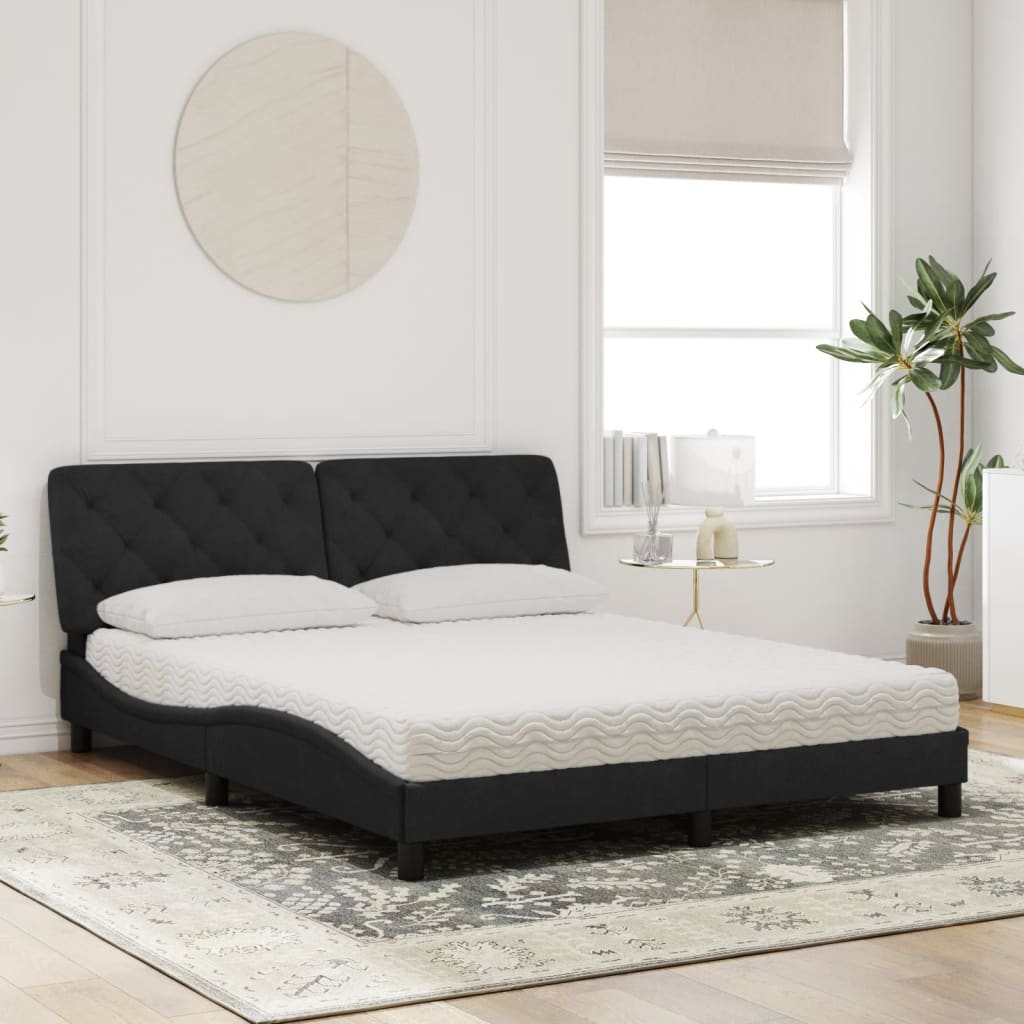 Bett mit Matratze Hellgrau 80x200 cm Samt