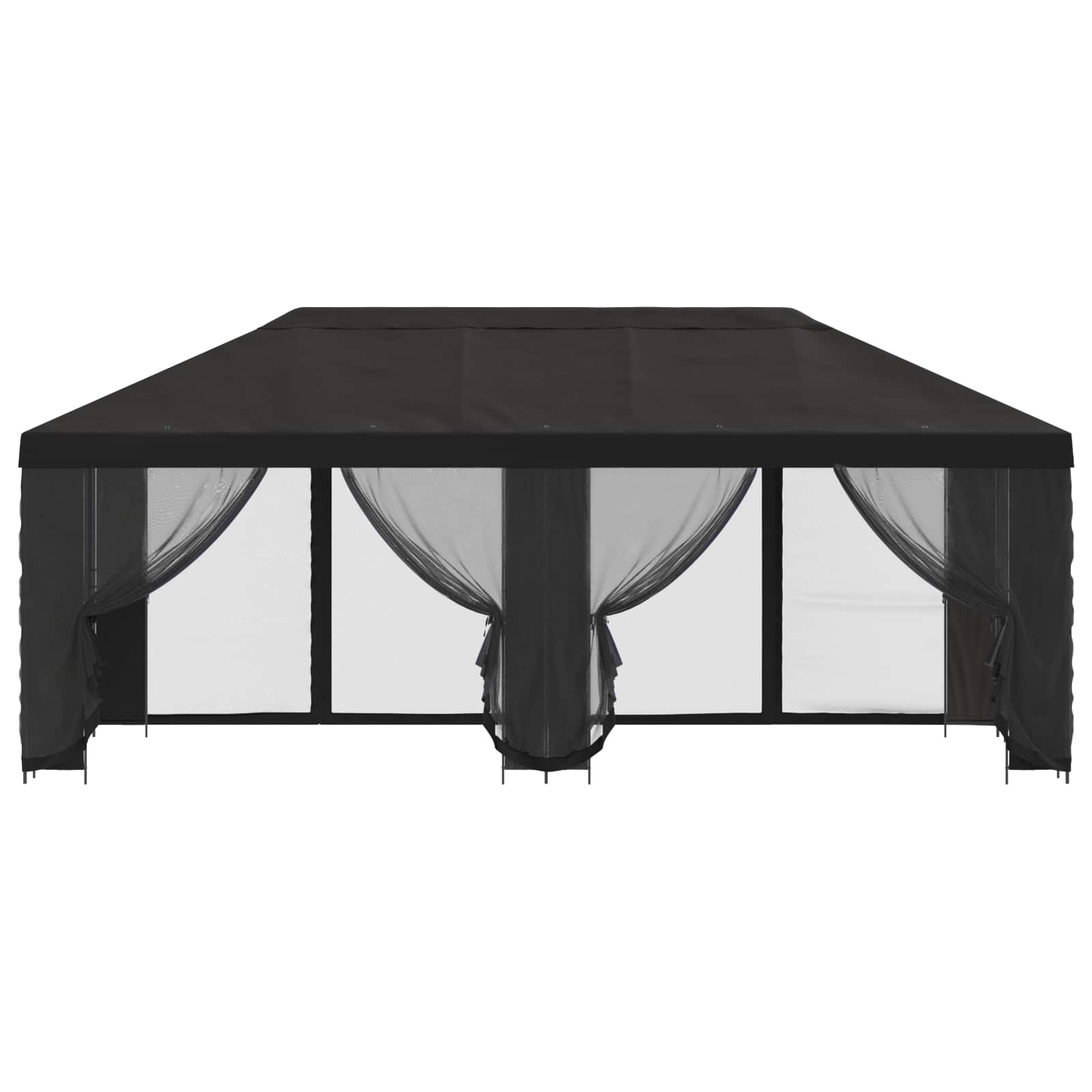 Pavillon mit Seitenwänden 6 x 3 m Beige Polyester und Stahl 190