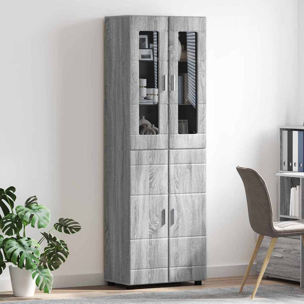 Highboard mit Regal FLORIN Weiß 60 x 35 x 182 cm Holzwerkstoff