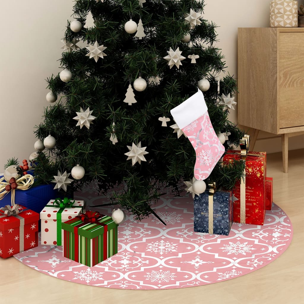 Luxus-Weihnachtsbaumdecke mit Socke Blau 150 cm Stoff