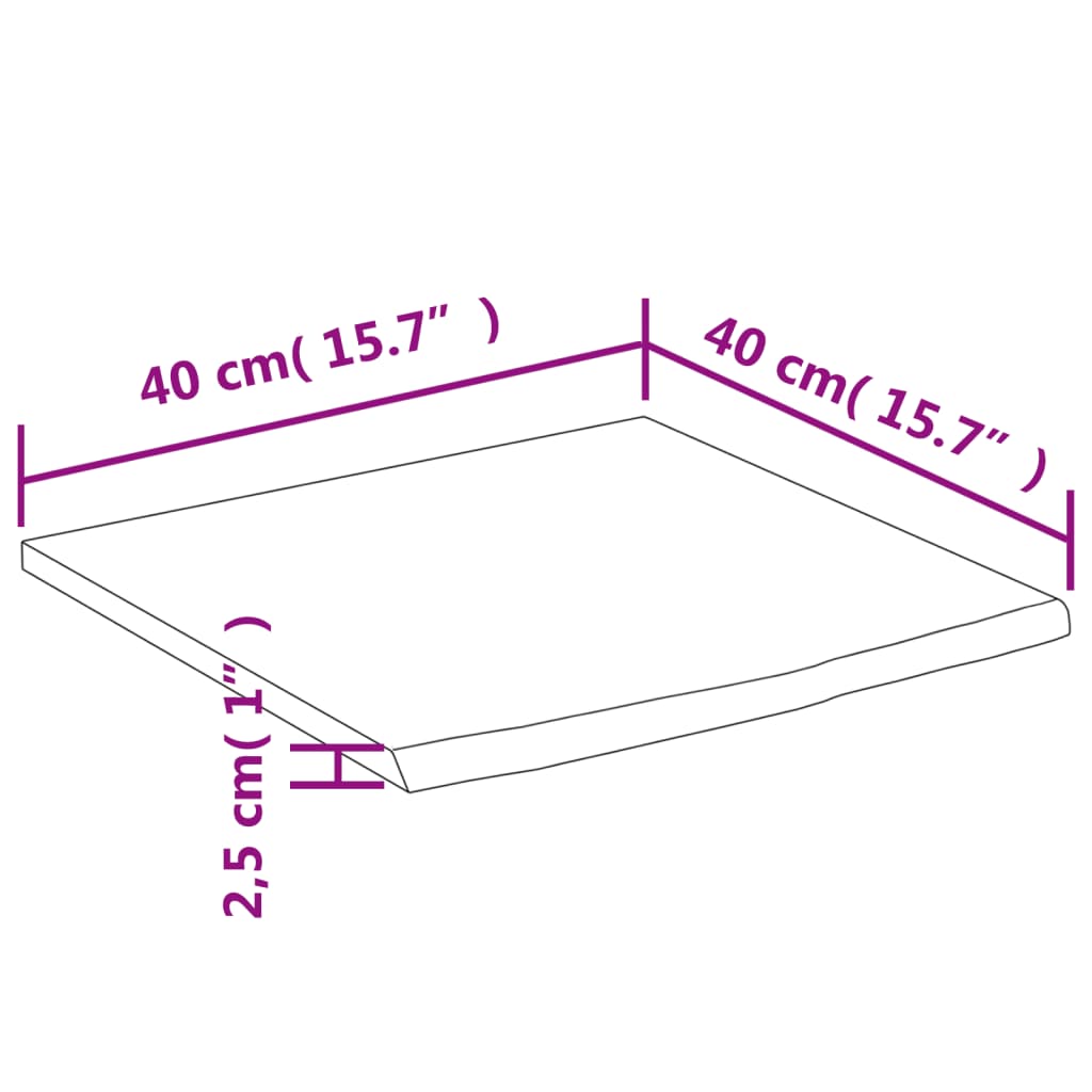 Wandregal 40x20x2,5 cm Rechteckig Massivholz Akazie Baumkante