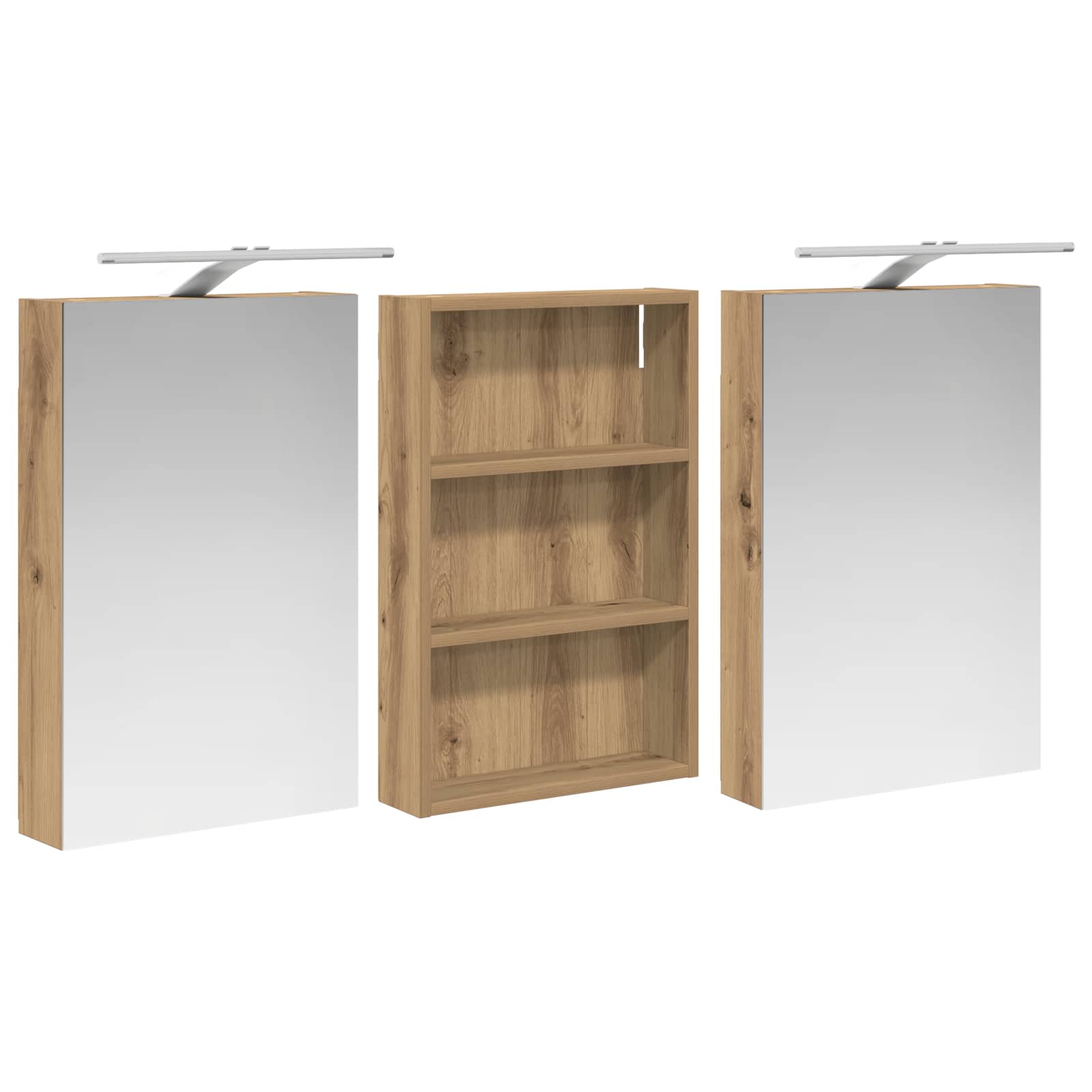 Badezimmerschrank-Set 3 pcs 80 x 10,5 x 50 cm Holzwerkstoff
