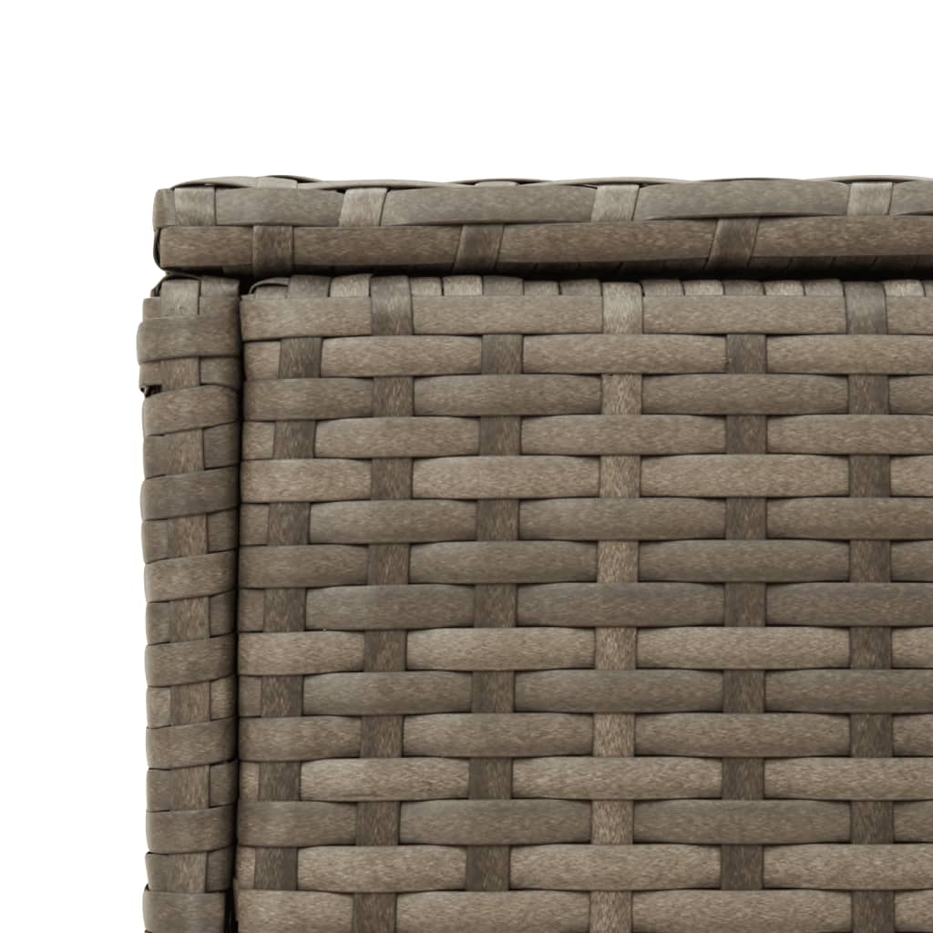Garten-Beistelltisch mit Glasplatte Schwarz 58x27,5x55cm Rattan