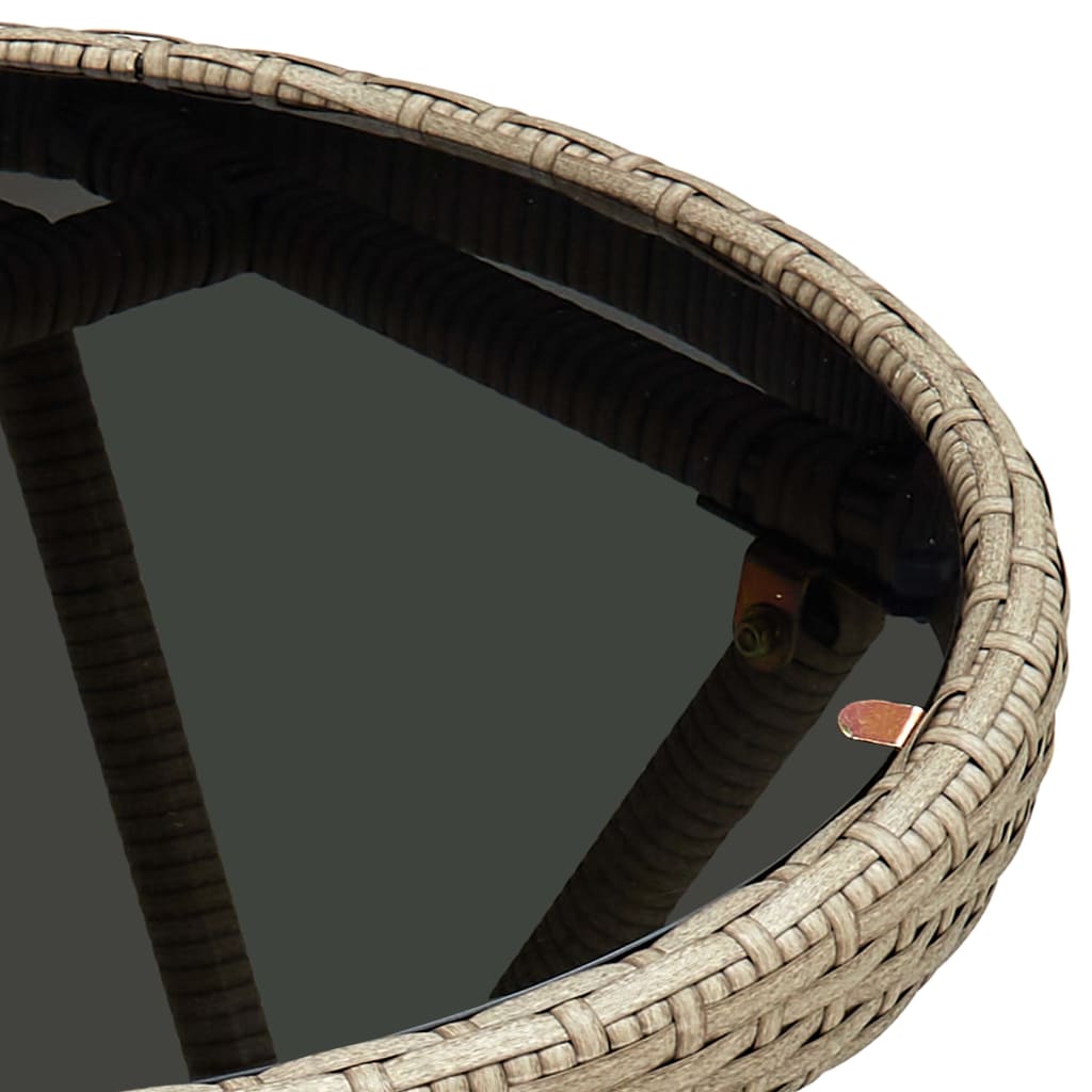 Beistelltisch Braun 60 cm Poly Rattan und Hartglas