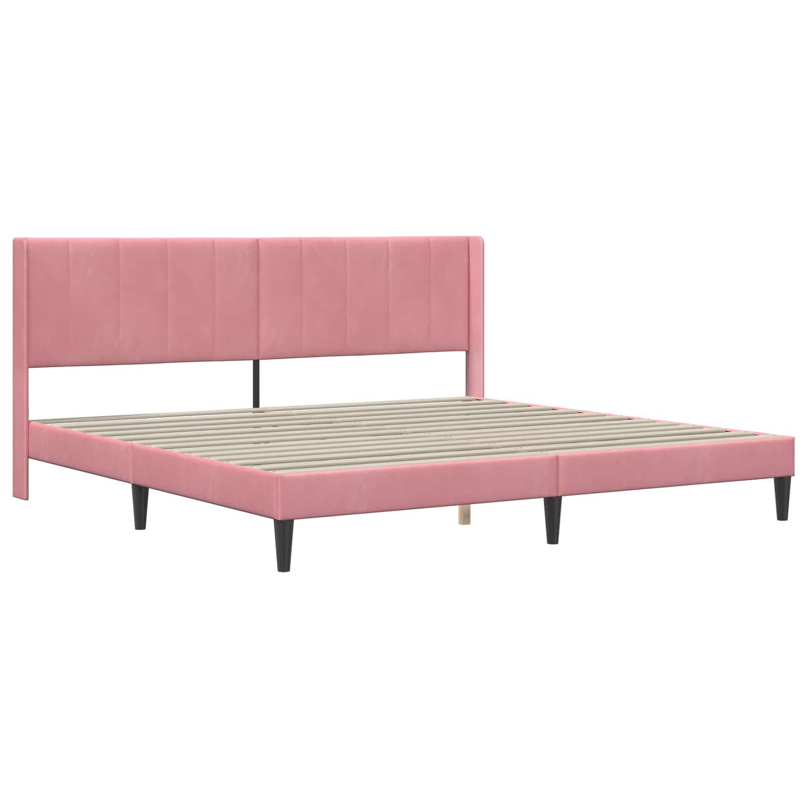 Bettgestell mit Matratze mit Kopfteil Hellgrau 80 x 200 cm Samt