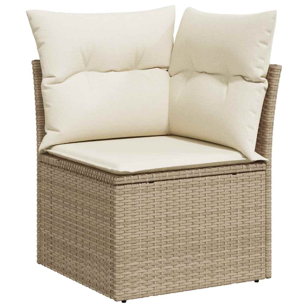 5-tlg. Garten-Sofagarnitur mit Kissen Schwarz Poly Rattan