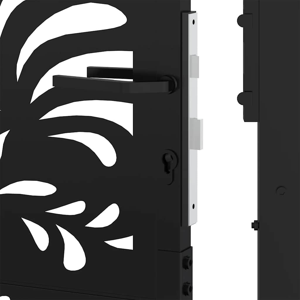 Gartentor Schwarz 100x100 cm Stahl Lichtdesign