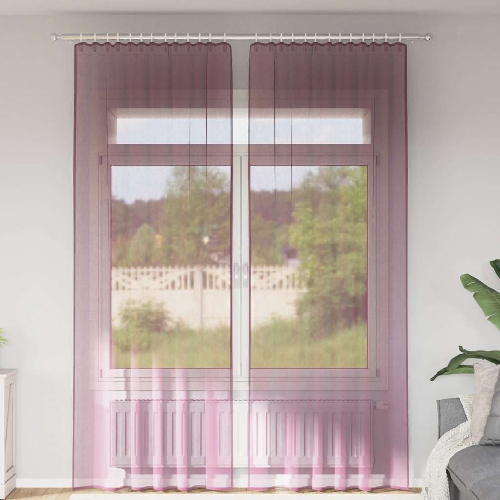 Voile Vorhänge mit Ösen 2 Stk. Apfelgrün 140x140 cm