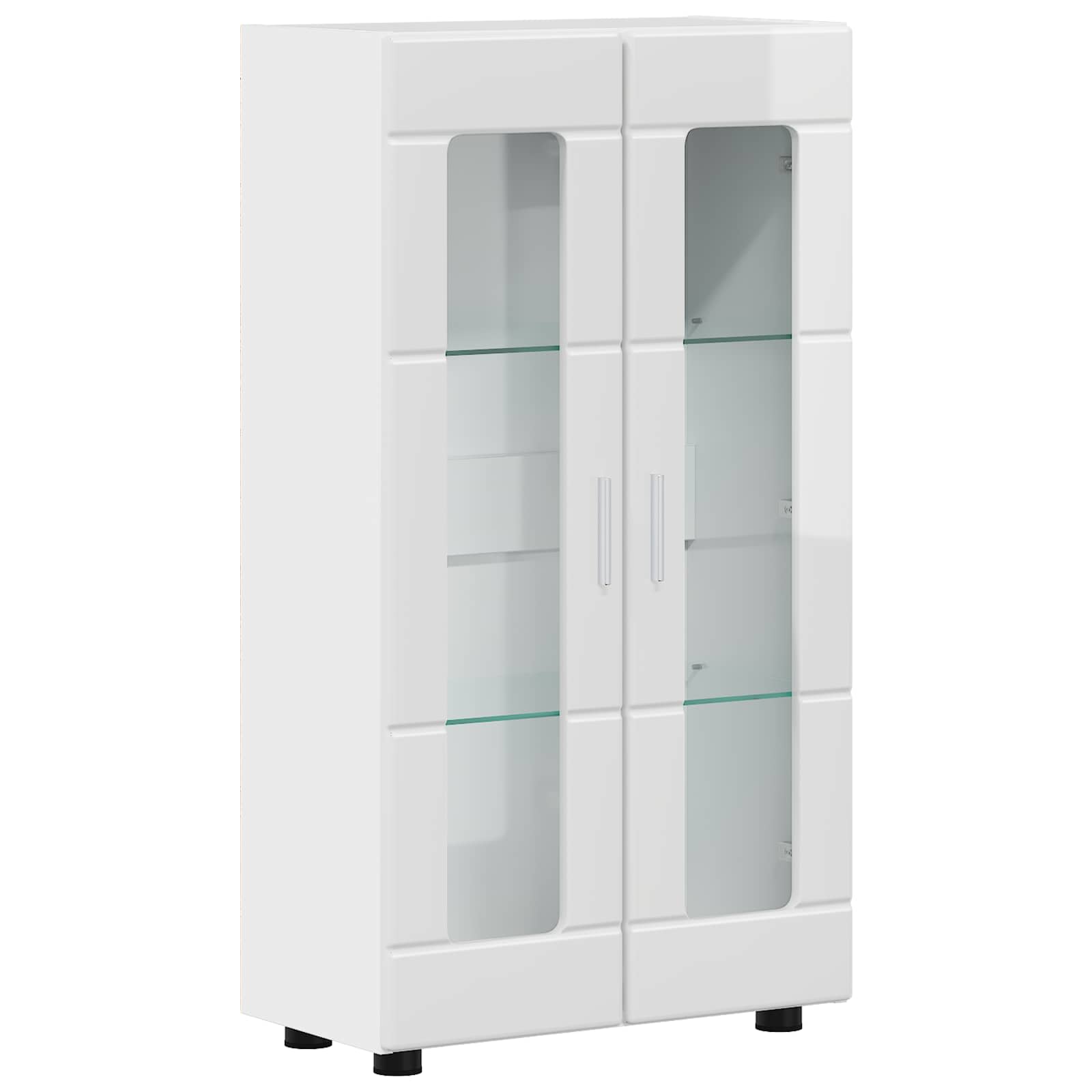 Highboard mit Regal FLORIN Weiß 60 x 35 x 182 cm Holzwerkstoff
