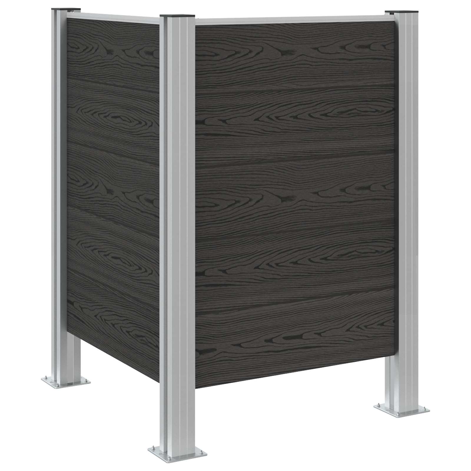 Mülltonnenzaun Braun 161 x 85 x 115 cm Aluminium und WPC