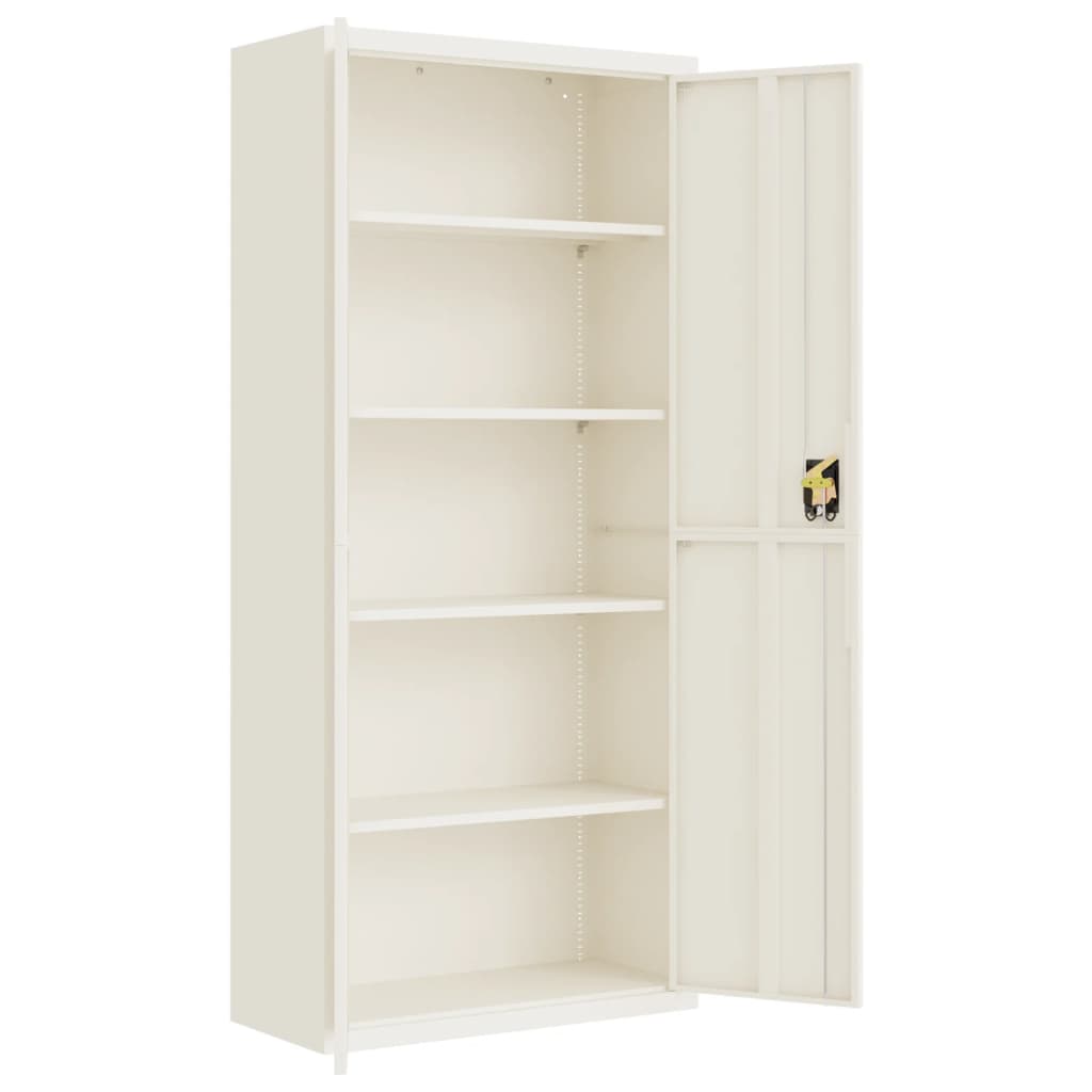 Aktenschrank mit 2 Türen Grau 90 cm Stahl