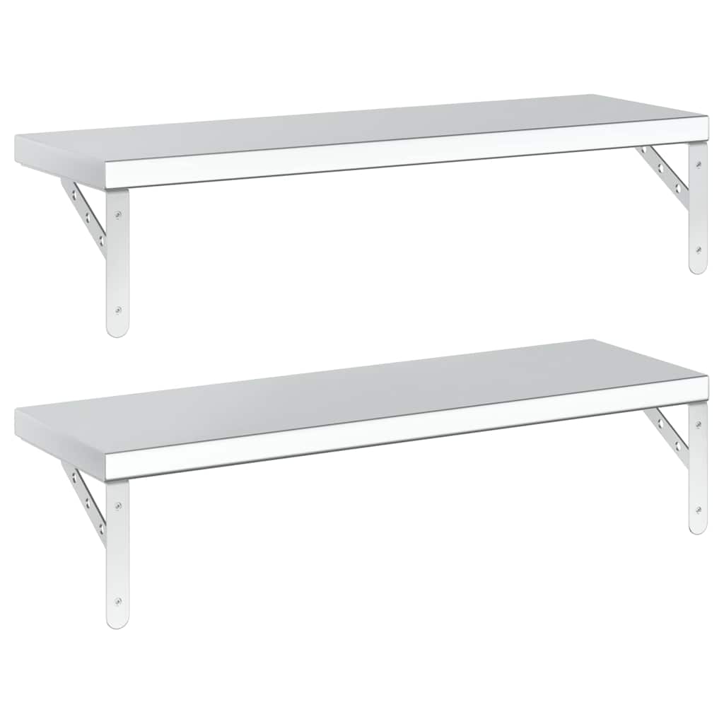 Wandregale 2 Stk. 100x40 cm Silbern Edelstahl