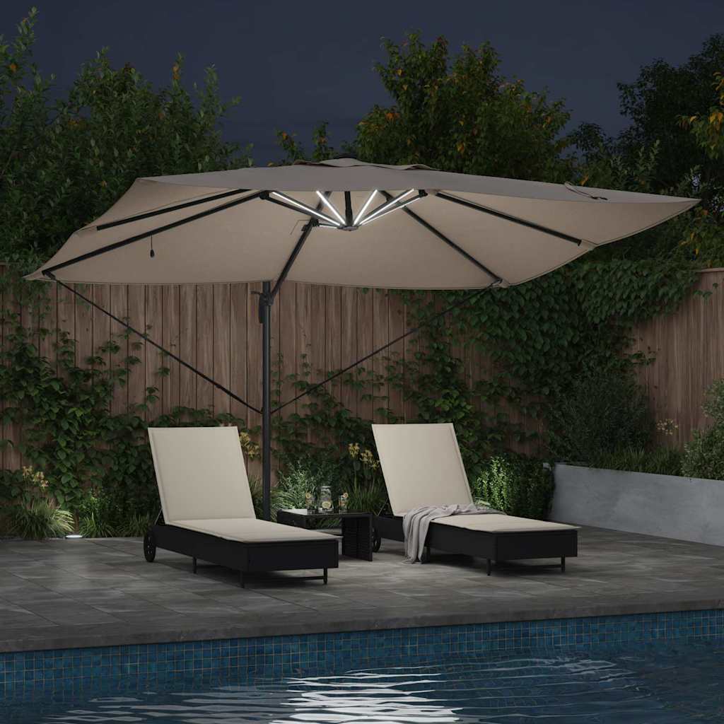 Sonnenschirm Sand 352 x 251 x 265 cm Polyester und Aluminium