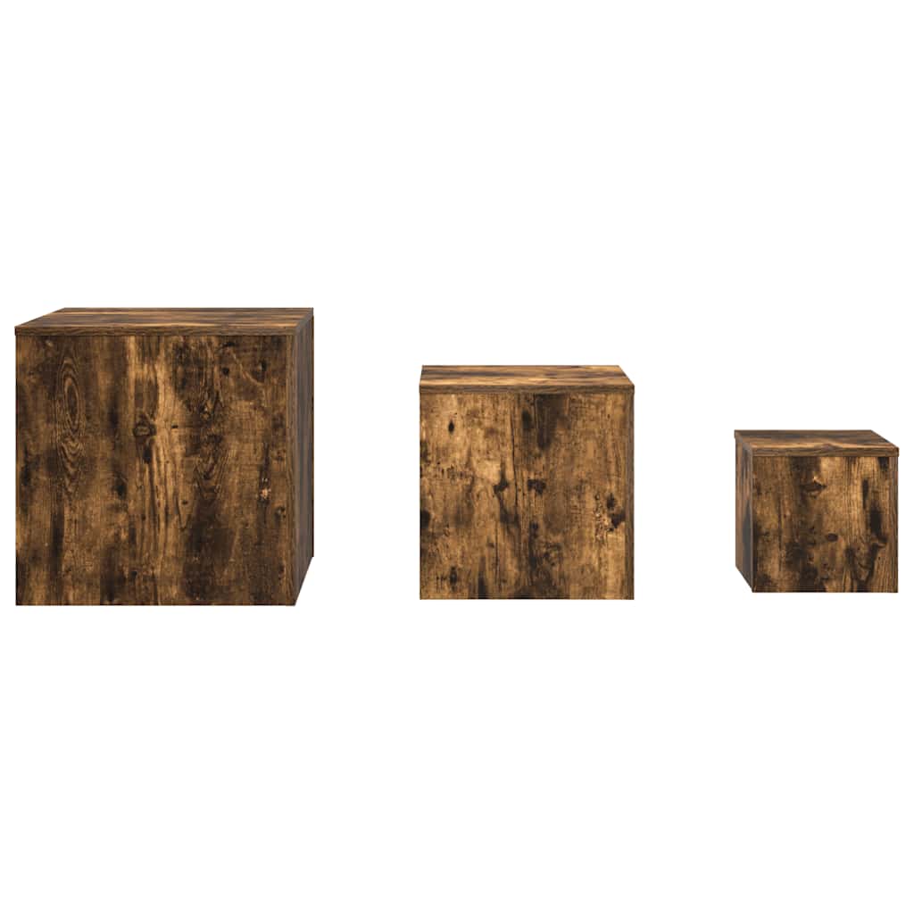 Beistelltische 3 Stk. Weiß Holzwerkstoff