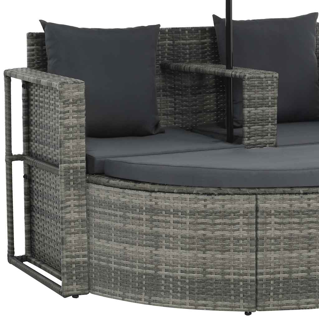 Garten-Sofa mit Kissen 8 pcs Beige und Hellgrau Poly-Rattan