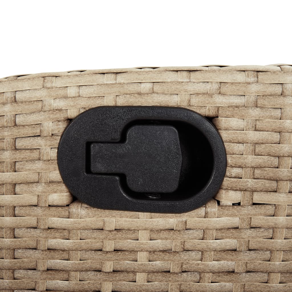Gartensessel Verstellbar mit Kissen Schwarz Poly Rattan