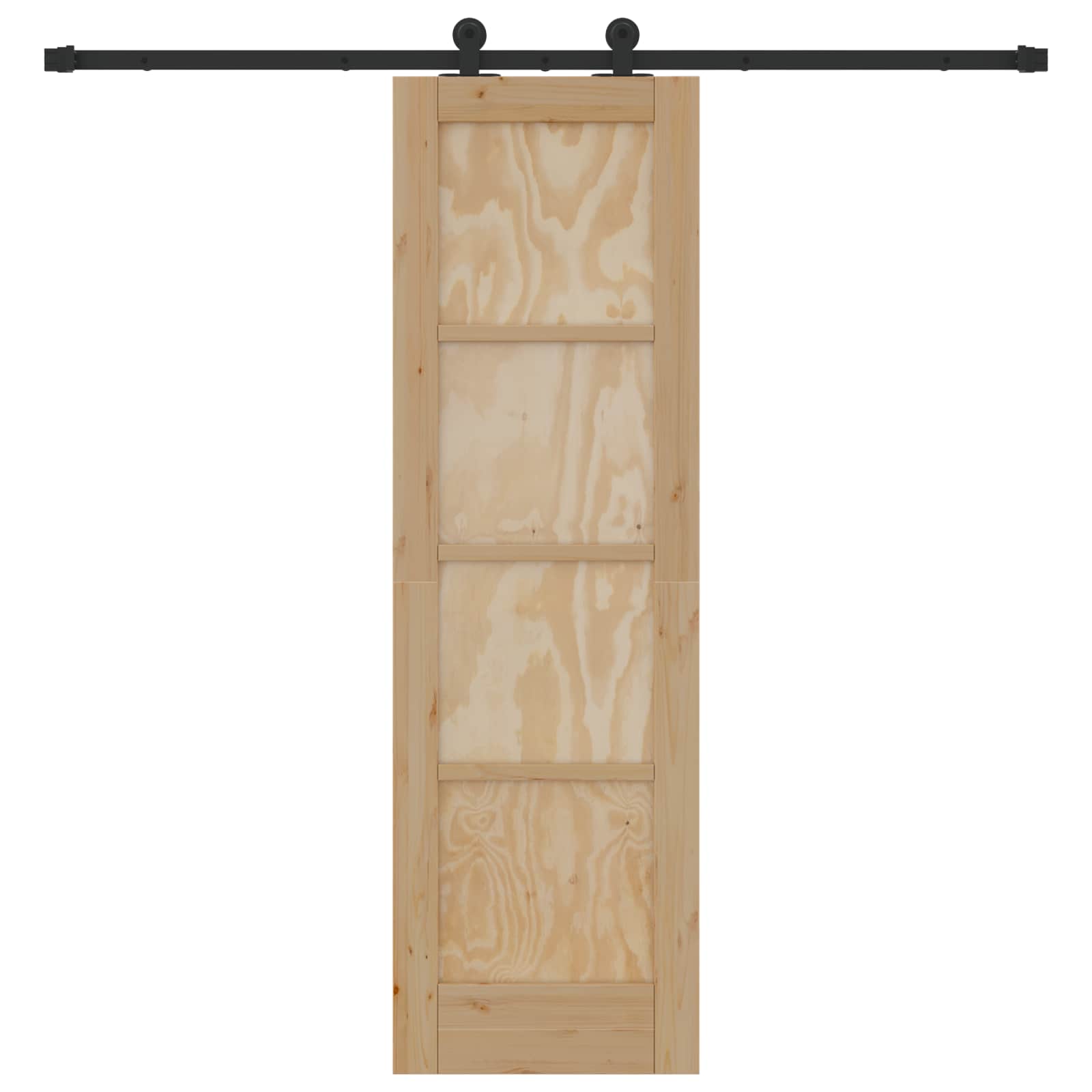 Schiebetür Natürlich und Schwarz 61 x 198,5 cm