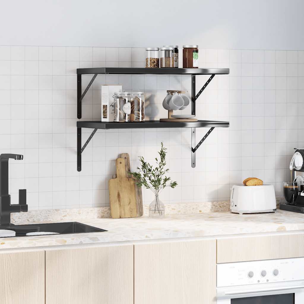 Wandregale 2 Stk. 100x40 cm Silbern Edelstahl