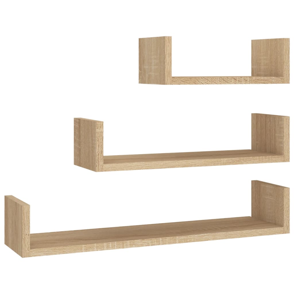 Wandregal 3 Stk. Weiß Holzwerkstoff