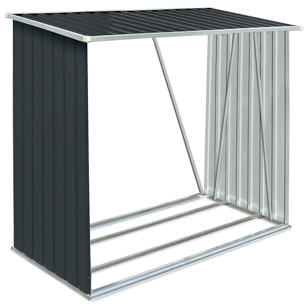 Brennholzlager Verzinkter Stahl 163 x 83 x 154 cm Grau