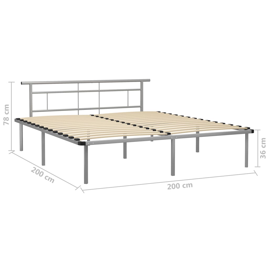 Bettgestell Grau Metall 90x200 cm