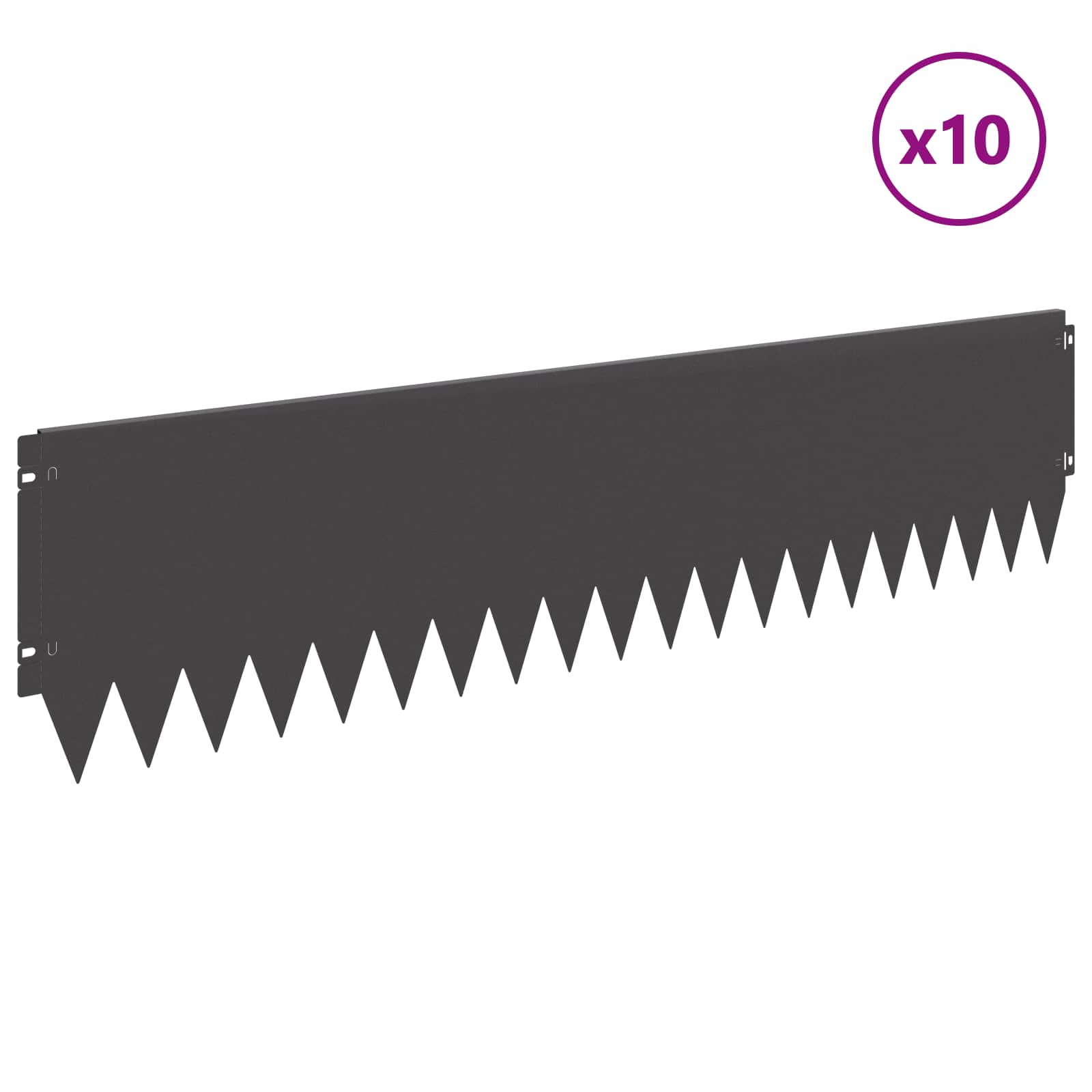 Raseneinfassung 10 pcs 103 x 10 cm Stahl Schwarz