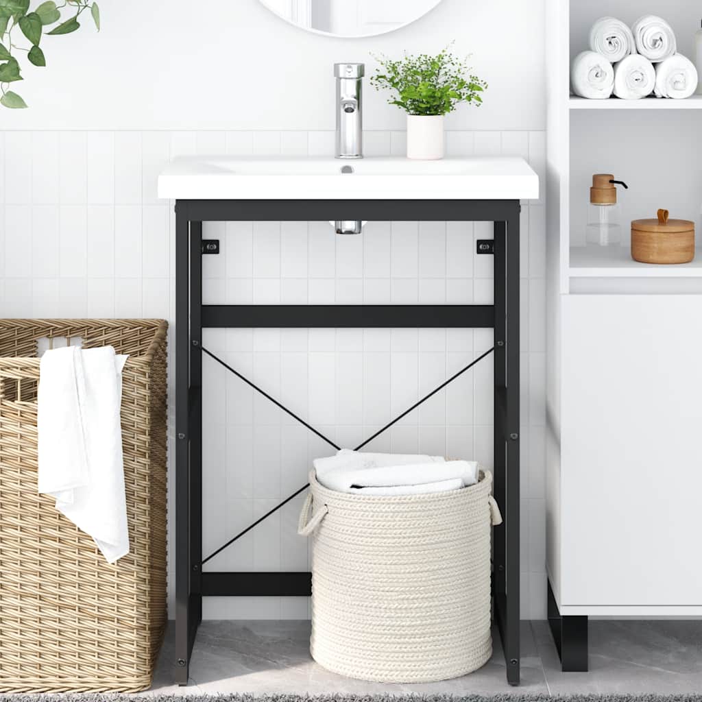 Badezimmer Waschtischgestell Weiß 40x38x83 cm Eisen