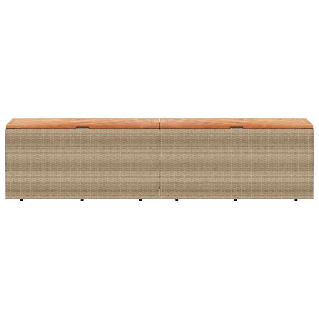 Gartentruhe Schwarz 110x50x54 cm Poly Rattan Akazienholz