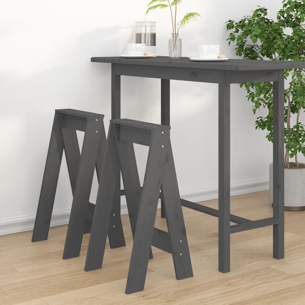 Hocker 2 Stk. 40x40x45 cm Massivholz Kiefer