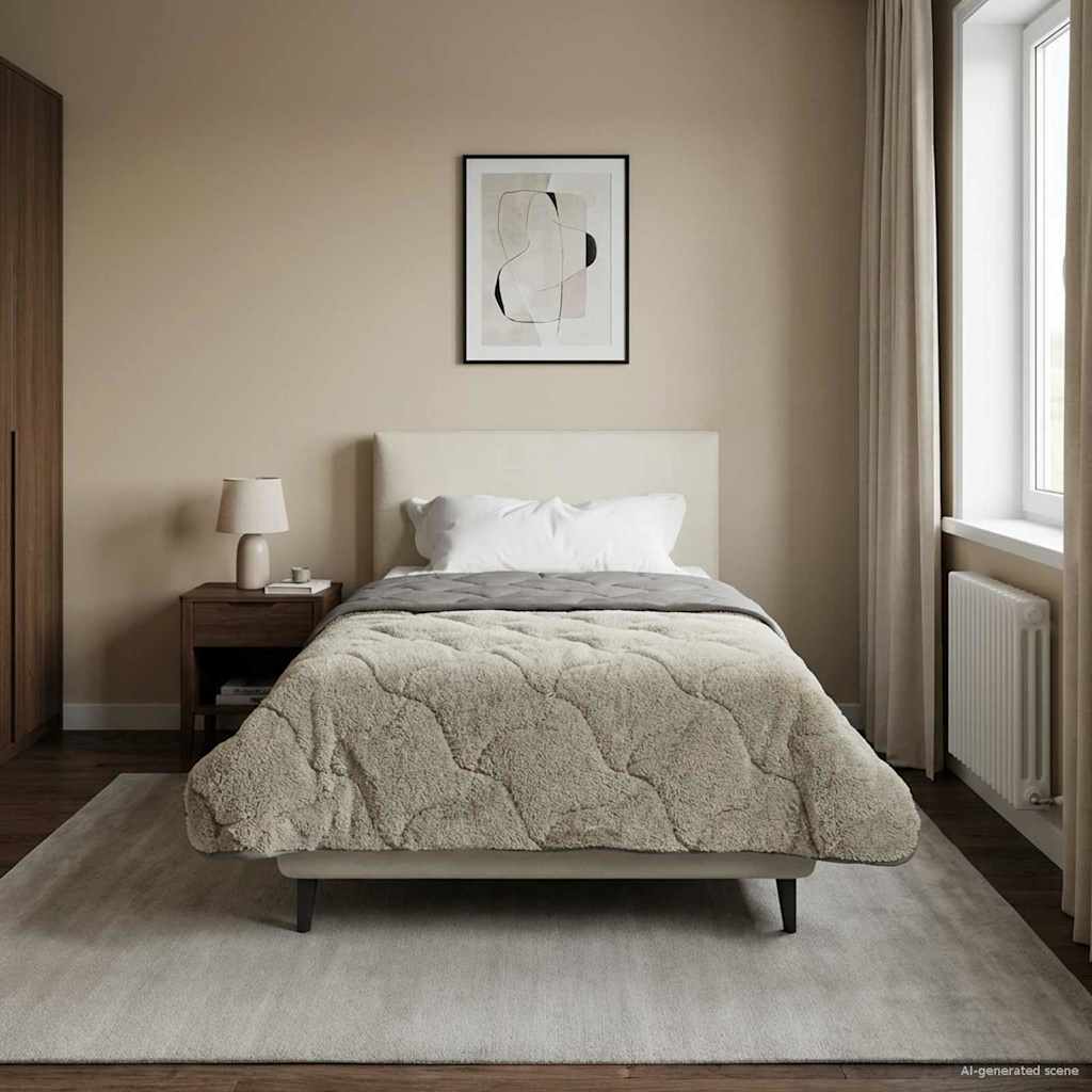 Sommerdecke Anthrazit 135 x 200 cm Mikrofaser und Teddy-Fleece
