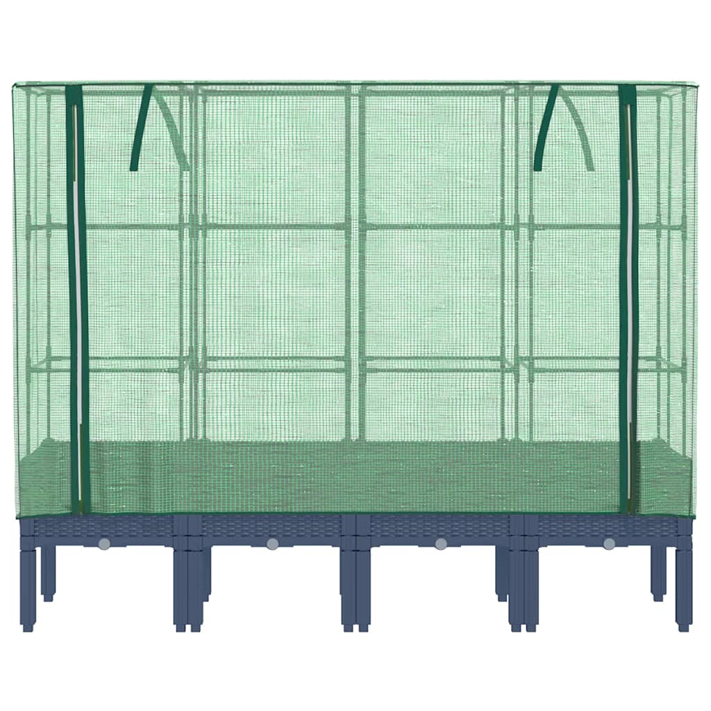 Hochbeet mit Gewächshaus-Aufsatz Rattan-Optik 40x40x140 cm