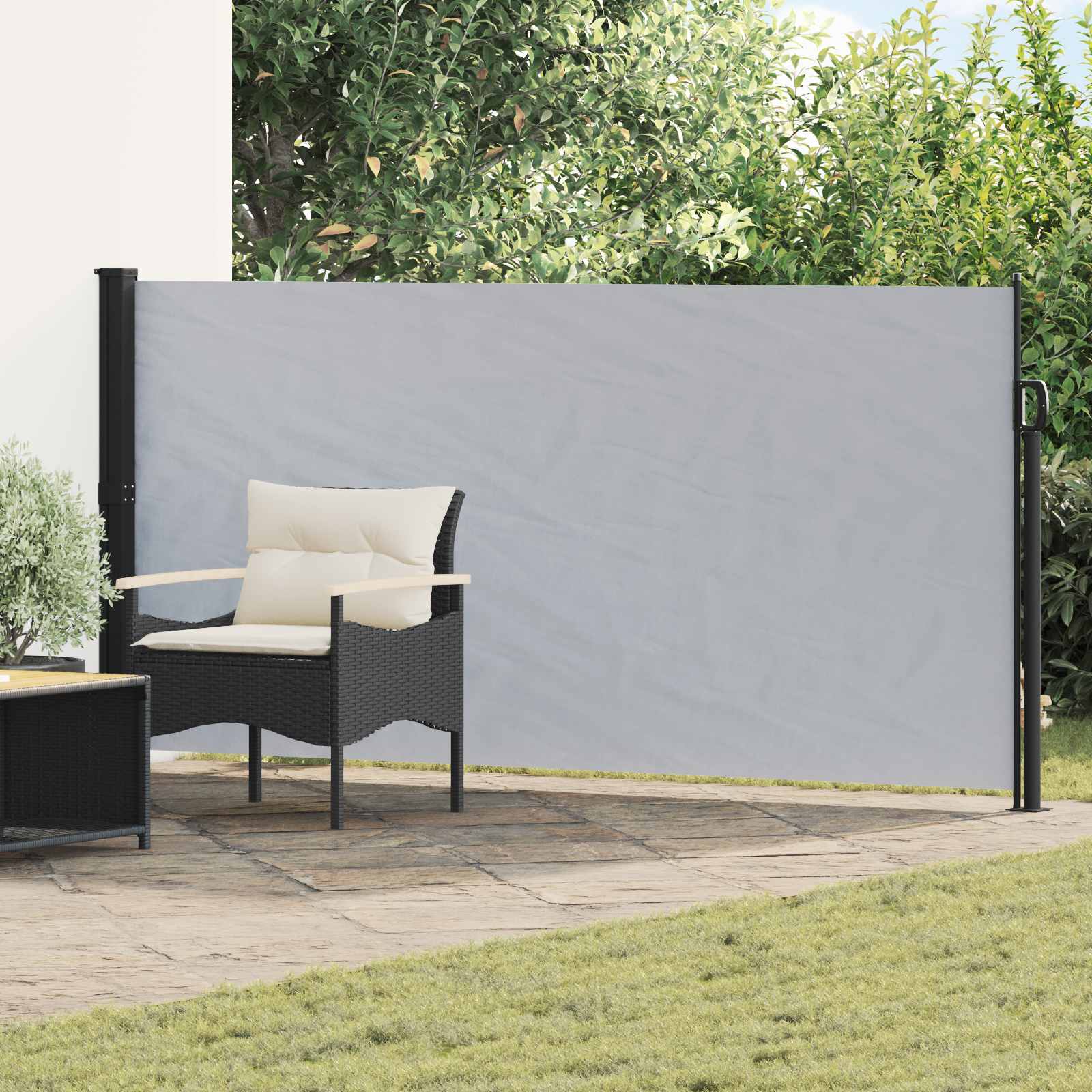 Seitenmarkise Ausziehbar Schwarz 100x300 cm