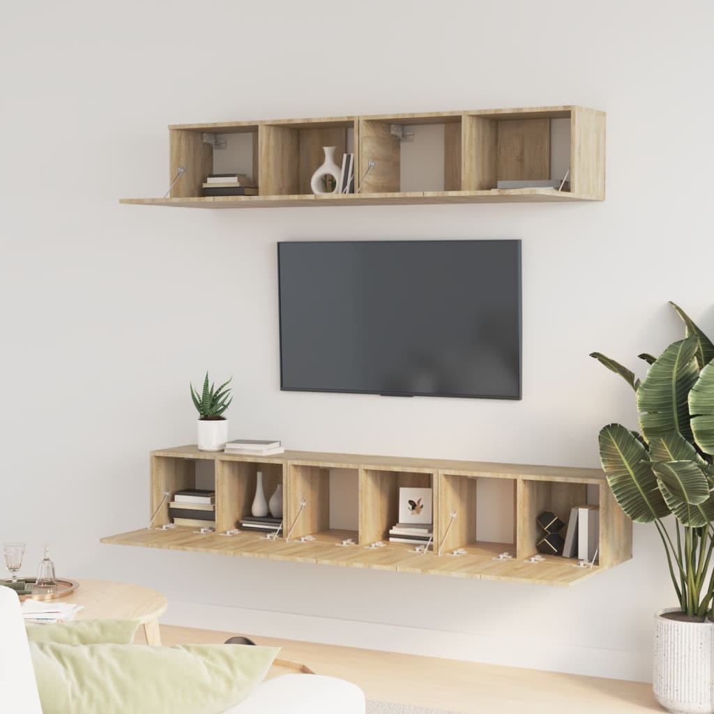 5-tlg. TV-Schrank-Set Weiß Holzwerkstoff