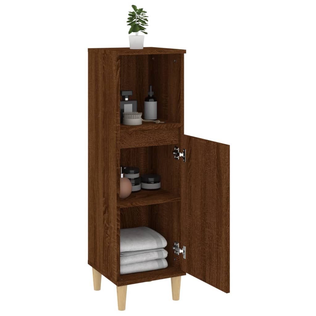Badschrank Weiß 30x30x100 cm Holzwerkstoff