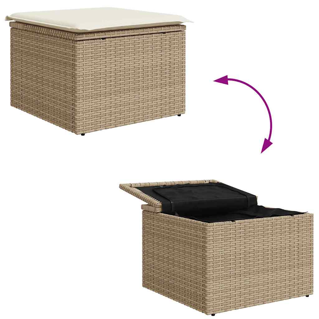 Garten Essgruppe mit Kissen 6 pcs Schwarz und Creme