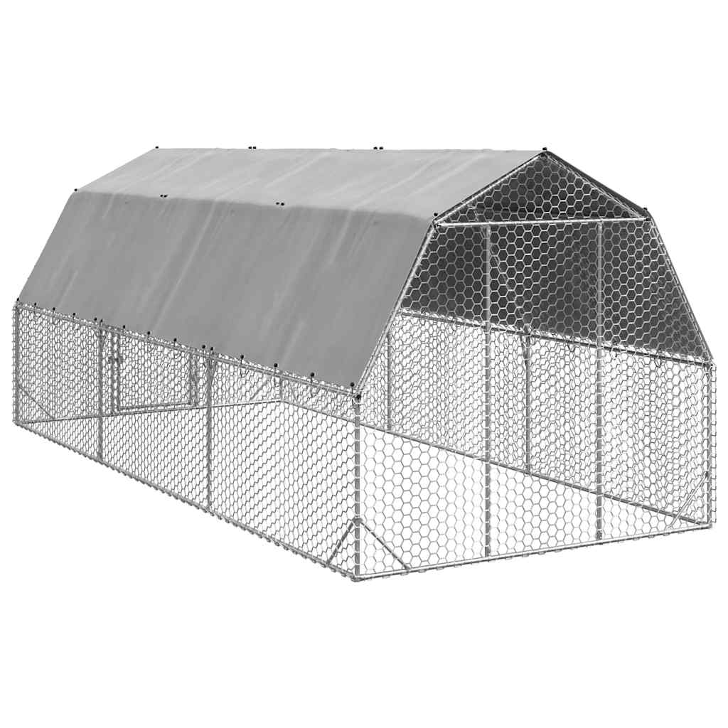 Hühnerstall 2,5x4x2,25 m Verzinkter Stahl