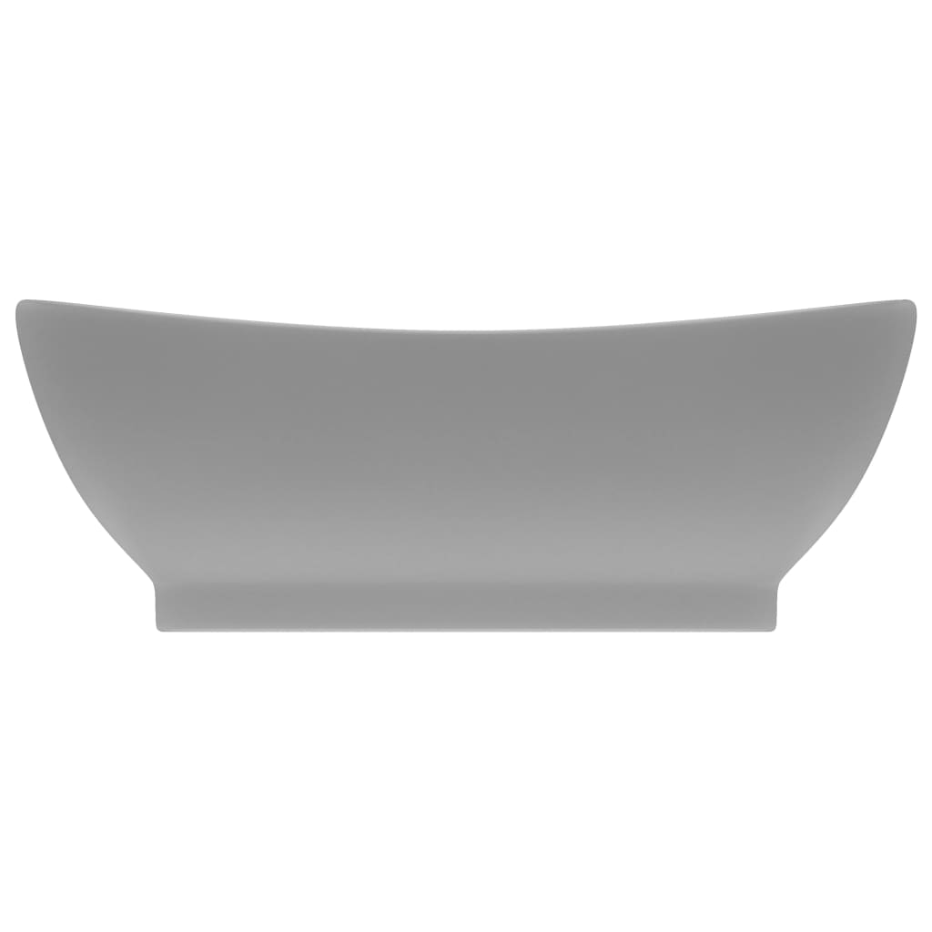 Luxus-Waschbecken Überlauf Oval Matt-Weiß 58,5x39 cm Keramik
