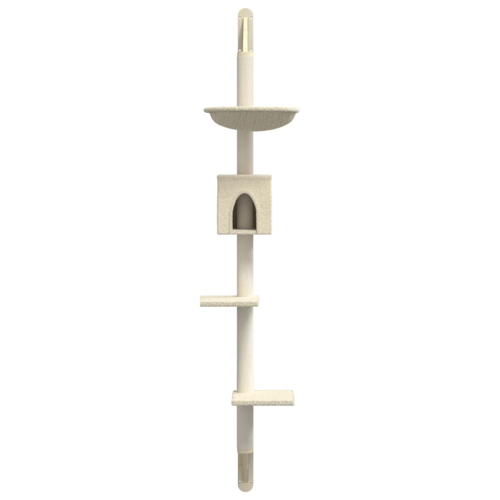 Kratzbaum mit Kratzsäule Wandmontage Creme 187 cm
