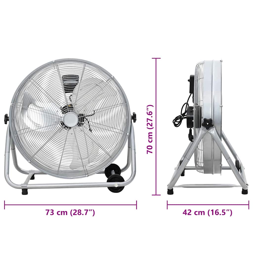 Trommelventilator Mit Rad Silber 73 x 42 x 70 cm Aluminium
