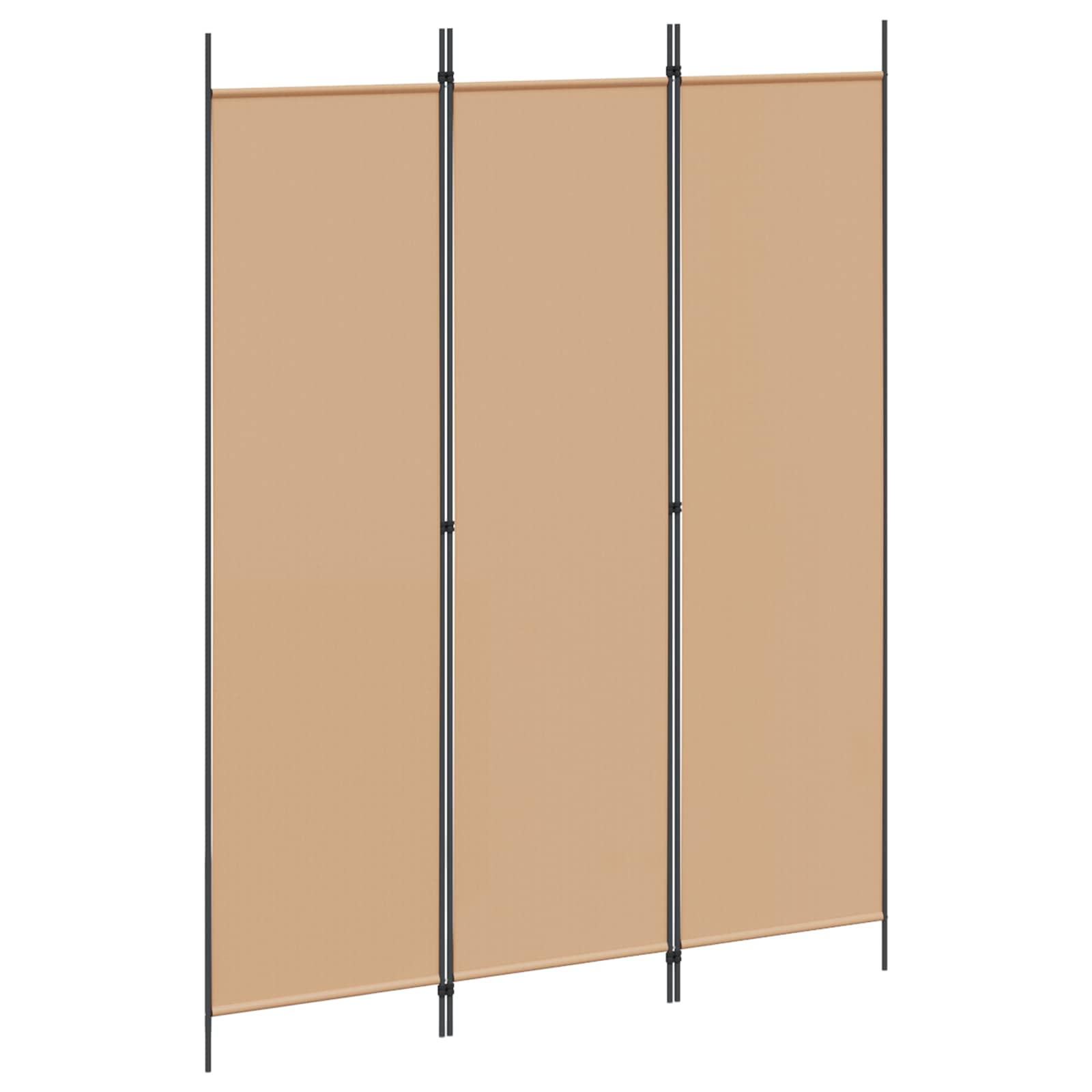 3-tlg. Paravent Schwarz 150x200 cm Stoff